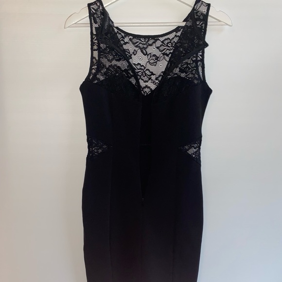 Forever New womens black stretch lace bodycon mini party cocktail dress size 10 - Picture 11 of 15